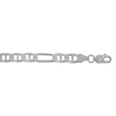 8.4mm Figarucci Chain, 8" - 24" Length, Sterling Silver